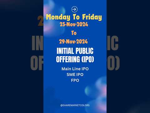 Current IPO: 25 to 29-Nov-2024 #ipo #initialpublicoffering #nse #bse #sme #smeipo #primarymarket #