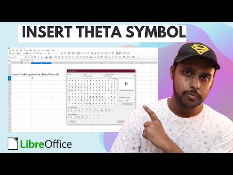 How to insert theta symbol in libreoffice calc | insert theta symbol in libreoffice calc