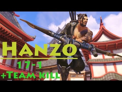 Overwatch PS4: Hanzo 17-1 (Insane Team Kill!)