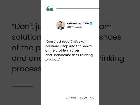 Don't just read CMA exam solutions. Step into the shoes of the problem solver and understand...