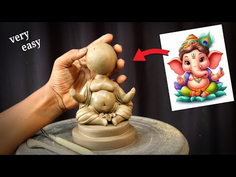 Mitti ki Bal ganesha murti making with clay | ganapati murti clay art