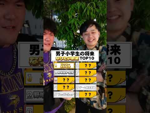 男子小学生の将来なりたい職業TOP10