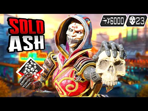 SOLO ASH 23 KILLS & 6000 DAMAGE ABSOLUTELY AMAZING (Apex Legends Gameplay)