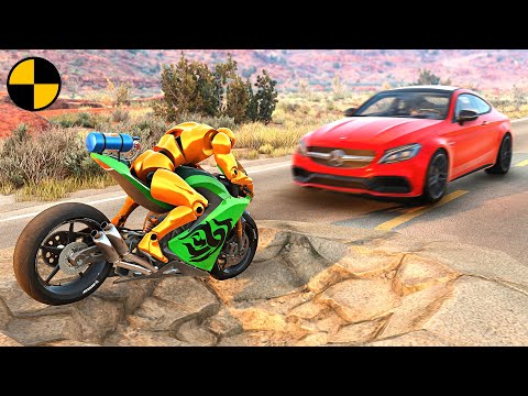 Road Potholes & Bumps Accidents 😱 BeamNG.Drive