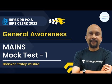 General Awareness Mains Mock Test -1 | IBPS RRB PO/Clerk 2022 Exams | Bhaskar Pratap Mishra