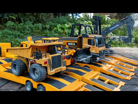 Bring Rc heavy equipment on trailer and compare it with real heavy equipment