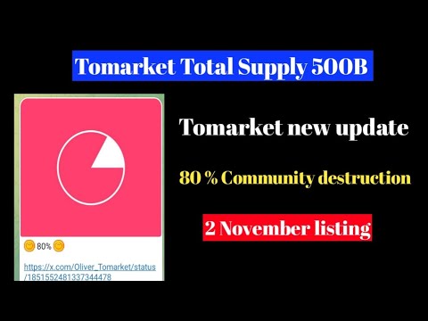 Tomarket Coin Total supply 500B Coin | 80 % Community destruction | Tomarket new update |