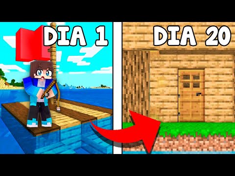 Sobreviví 20 Días como un Náufrago en un Raft Realista en Minecraft Dificil