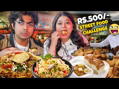 VEG INDIAN Street Food Rs.500/- CHALLENGE in Kolkata!🤔 Best Street Food in Kolkata!😵