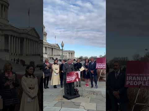 Congressman Lamborn speaks in support of the Iran Resolution with Nazanin Boniadi