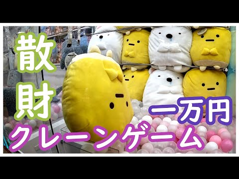 散財！クレーンゲームのウラ技を使ってすみっコぐらしのコーンBIGぬいぐるみをゲットできる？ミッフィーちゃんの小さいぬいぐるみは一撃でゲットできる？呪術廻戦ステンレスマグの橋渡しにも挑戦！おまけあり