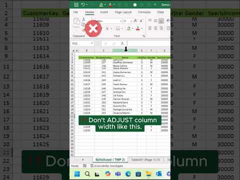 I Adjusted Columns in Excel and Discovered This! #shorts #learnexcel #exceltips #exceltricks