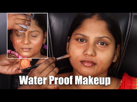 Waterproof Makeup Tutorial Step By Step/ Best Bridal Makeup For Beginners/Water Resistant Makeup