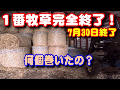 【トラクター】1番牧草完全終了！何個巻いたの？