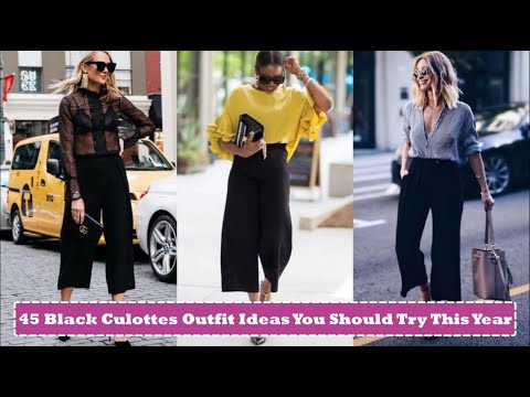 45 Black Culottes Outfit Ideas You Should Try This Year | How To Style Culottes