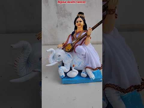 सरस्वती मूर्ति बनाने ओर सजाने सीखे || Saraswati murti making #Shorts