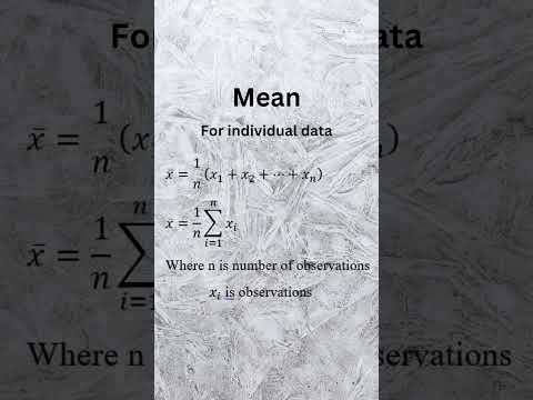 Mean - Measures of central tendency (Individual data) #mean #statistics