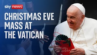 Pope Francis presides over Christmas Eve mass at the Vatican