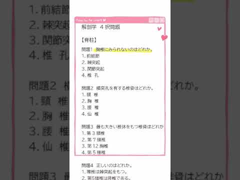 解剖学 胸椎に、、、#shorts  #解剖学 #鍼灸国家試験