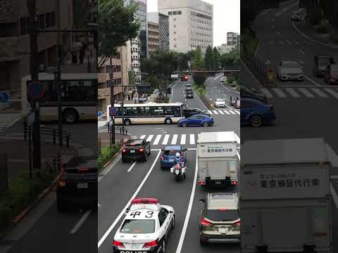 警察　パトカーと白バイ#policeman #police #警察官 #警察24時 #shortvideo #japan かっこいい#イケメン #緊急出動#警察車両 #shorts