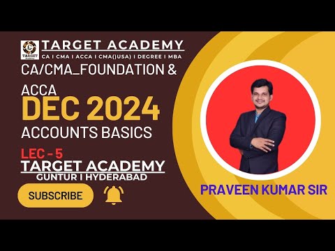 CA CMA ACCA ACCOUNTS BASICS LEC-5 DEC/JAN 2024/25 #ca #cma #acca #cafoundation #cmafoundation#cmausa