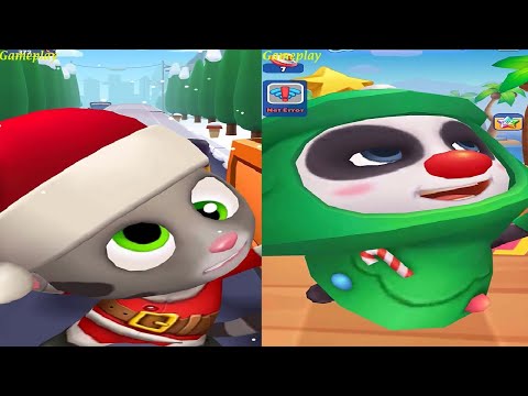 TALKING TOM GOLD RUN Santa Tom VS Running Pet: Dec Rooms Christmas Bao Gameplay Christmas 2024