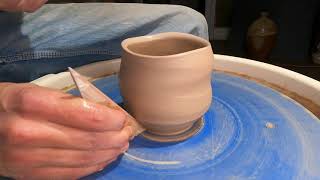 Throwing a yunomi tea bowl on the potters wheel without talking or music ASMR