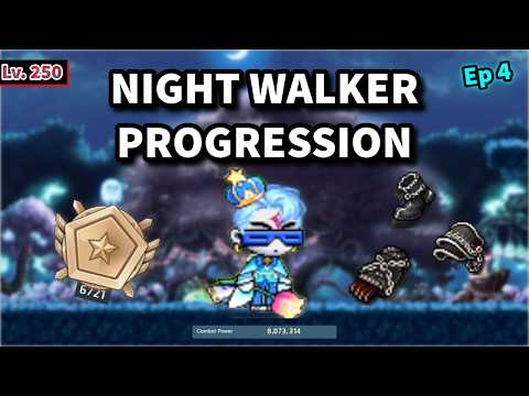 Maplestory GMS Reboot - Night Walker Progression Episode 4 (Huge Shinning Starforce & Legion Gains)