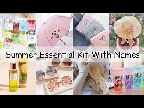 Summer essentials kit for girls women with names/Summer essentials wardrobe/Summer useful things