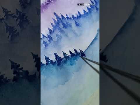 beautiful mountain painting | easy painting ideas | #shorts #painting