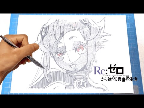 【イラスト】(Re:ゼロから始める異世界生活)カペラ　描き方！簡単なイラストの描き方！イラストメイキングDrawing Dandadan　Art