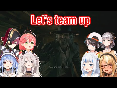 [Hololive] Everyone's Reaction to Heisenberg's offer in Resident Evil 8 Village [English Sub]