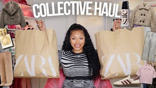 HUGE FALL COLLECTIVE  TRY ON HAUL! ZARA + BURBERRY + ADIDAS +MAISON MARGIELA BOOTS  + BEAUTY & MORE!