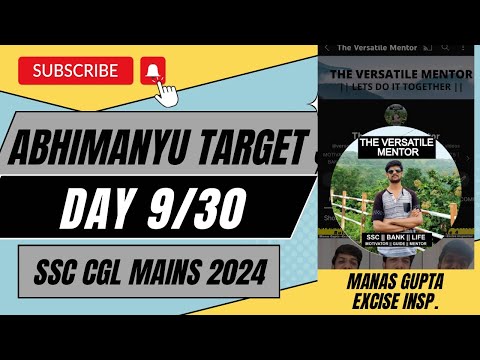 Day 9/30 Abhimanyu Target Series 🔥 SSC CGL Mains 2024 ✅✅ Join Telegram 👇 #ssccgl #cglmains2024 #cgl