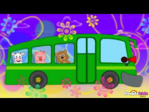 普通话 | Wheels On The Bus | 总线上的车轮 | Nursery Rhymes by HooplaKidz Mandarin