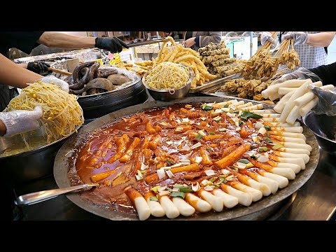 The best street tteokbokki! spicy bean sprout tteokbokki, fried food, fish cake / Korean Street Food