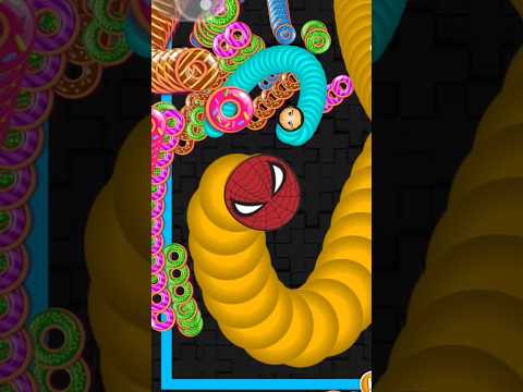 Worms zone io !! Cacing besar superhero Spider Man || slither snake