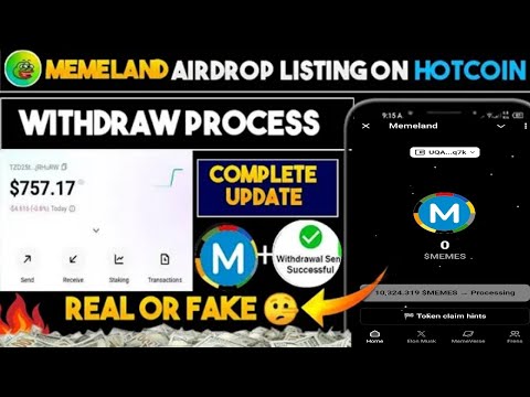 Memeland Token Withdrawal Start| Memeland wallet connect Open |Memeland Withdrawal Update