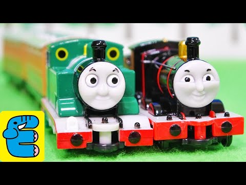 Tomica Thomas & Friends The Adventure Begins Set, Green Thomas & Black James [English Subs]