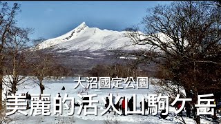 ［呼嚕70］［北海道：大沼國定公園］美麗的活火山駒ヶ岳 / 刺激的雪橇摩托車 /冬天吃墨魚霜淇淋耶！