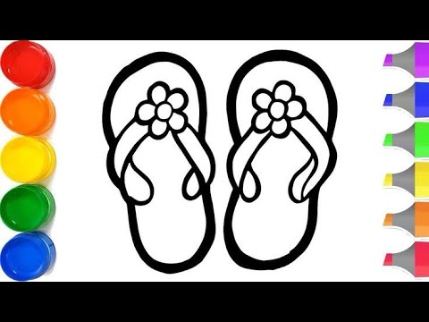 How to draw flip flop sandals | @ kiddy’s box