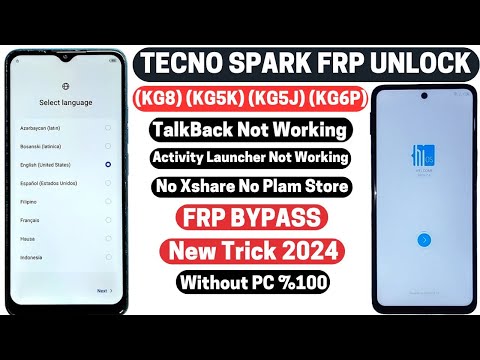 Tecno Spark Frp Bypass 2024 (KG8) (KG5K) (KG5J) New Security Account Unlock Android 11 Without PC |