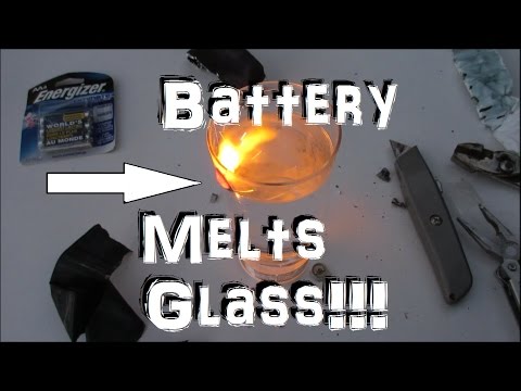 Battery Hack!  (Lithium VS Water) Melts Glass!