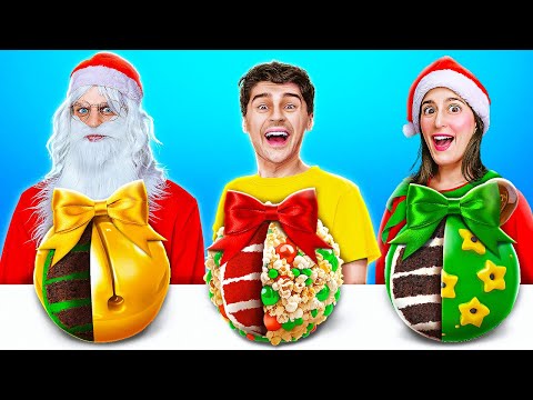 NEW 123 GO! Me vs Santa vs Elf Cooking Battle! Awesome Christmas Challenge