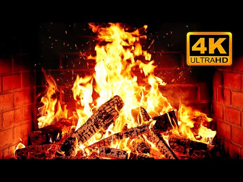 🔥 Cozy Fireplace 4K (12 HOURS). Fireplace with Crackling Fire Sounds. Fireplace Ambience