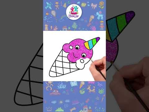 How to Draw UNICORN ICE CREAM #shorts #howtodraw #drawing