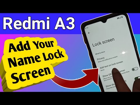 Redmi A3 Add text your name on Lock screen