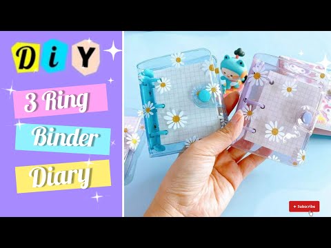 How to make journal Diary/ DIY mini 3 ring binder notebook/ Diary