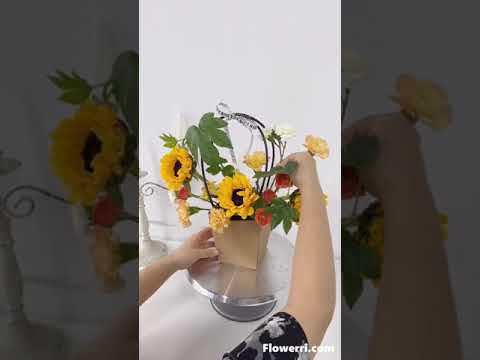 Countryside Style Flower Basket Arrangement