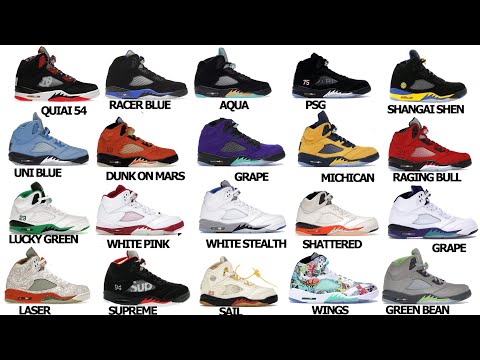 ALL AIR JORDAN 5s  WITH NAMES FROM 1990_2025